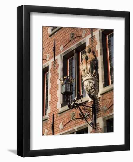 Detail of the Begijnhof, UNESCO World Heritage Site, Bruges, Belgium, Europe-White Gary-Framed Photographic Print