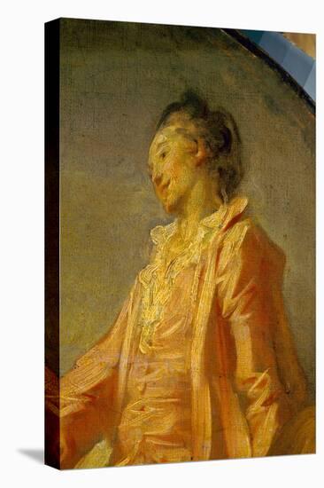 Detail of the Beginning of the Model A Young Shy Model Dared to Be (Painting)-Jean-Honore Fragonard-Stretched Canvas