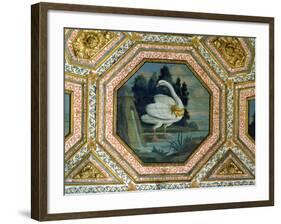 Detail of the Ceiling Decoration in the Salon of the Swans, 15th Century-null-Framed Giclee Print