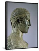 Detail of the Charioteer of Delphi, also known as Heniokhos-null-Framed Photographic Print