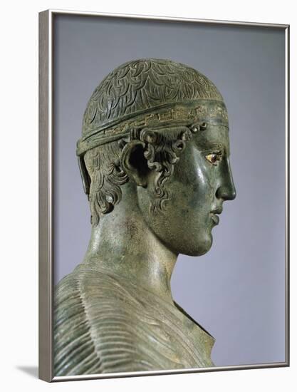 Detail of the Charioteer of Delphi, also known as Heniokhos-null-Framed Photographic Print