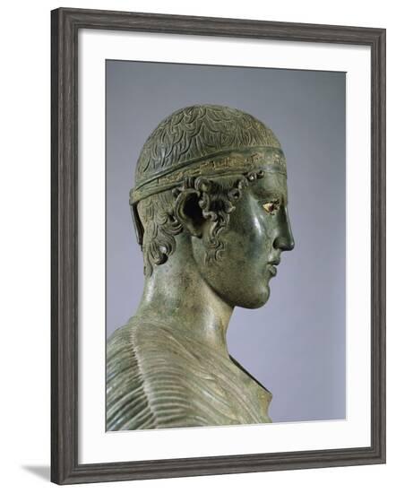 Detail of the Charioteer of Delphi, also known as Heniokhos--Framed Photographic Print