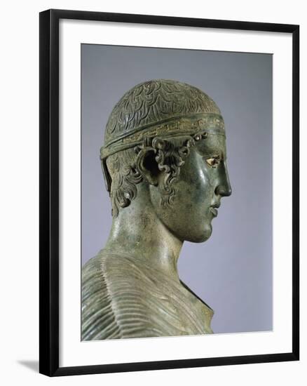 Detail of the Charioteer of Delphi, also known as Heniokhos-null-Framed Photographic Print