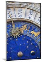 Detail of the Clock Face on the Torre Dell in the Piazza San Marco, San Marco, Venice-Cahir Davitt-Mounted Photographic Print