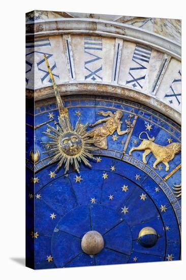 Detail of the Clock Face on the Torre Dell in the Piazza San Marco, San Marco, Venice-Cahir Davitt-Stretched Canvas