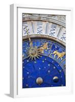 Detail of the Clock Face on the Torre Dell in the Piazza San Marco, San Marco, Venice-Cahir Davitt-Framed Photographic Print