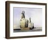 Detail of the Colossi of Memnon, Thebes, Egypt, December 4th 1838 (1846)-Louis Haghe-Framed Giclee Print