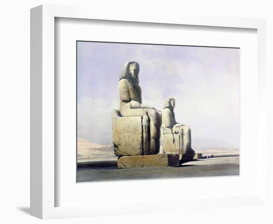 Detail of the Colossi of Memnon, Thebes, Egypt, December 4th 1838 (1846)-Louis Haghe-Framed Giclee Print