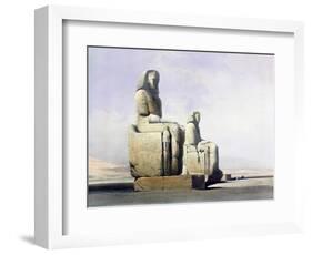 Detail of the Colossi of Memnon, Thebes, Egypt, December 4th 1838 (1846)-Louis Haghe-Framed Giclee Print