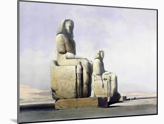 Detail of the Colossi of Memnon, Thebes, Egypt, December 4th 1838 (1846)-Louis Haghe-Mounted Giclee Print