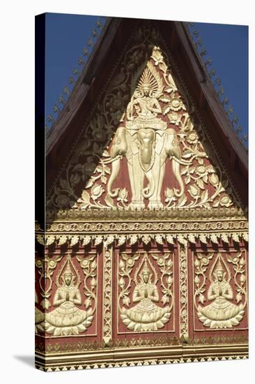 Detail of the Decoration of the Wat Phrakeo Buddhist Temple in Vientiane, Laos-null-Stretched Canvas