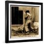 Detail of The Early Bird Catches the Worm Stereoscopic Card C.1900-null-Framed Giclee Print