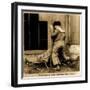 Detail of The Early Bird Catches the Worm Stereoscopic Card C.1900-null-Framed Giclee Print