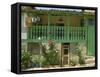 Detail of the Exterior of a House with a Green Door and Woodwork, Arenas De San Pedro, Spain-Michael Busselle-Framed Stretched Canvas