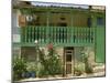 Detail of the Exterior of a House with a Green Door and Woodwork, Arenas De San Pedro, Spain-Michael Busselle-Mounted Photographic Print