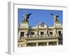 Detail of the Facade of Vinohrady Theatre, Built in 1909, on Namesti Miru (Square), Prague-Richard Nebesky-Framed Photographic Print