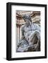 Detail of the 'Fountain of the Four Rivers', Showing the River God Ganges in Piazza Navona, Parione-Cahir Davitt-Framed Photographic Print