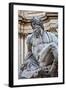 Detail of the 'Fountain of the Four Rivers', Showing the River God Ganges in Piazza Navona, Parione-Cahir Davitt-Framed Photographic Print