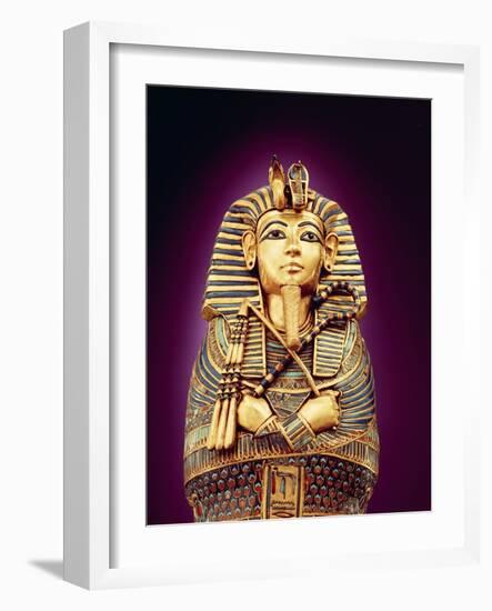 Detail of the Front View of One of the Canopic Coffins, from the Tomb of Tutankhamun, New Kingdom-Egyptian 18th Dynasty-Framed Giclee Print