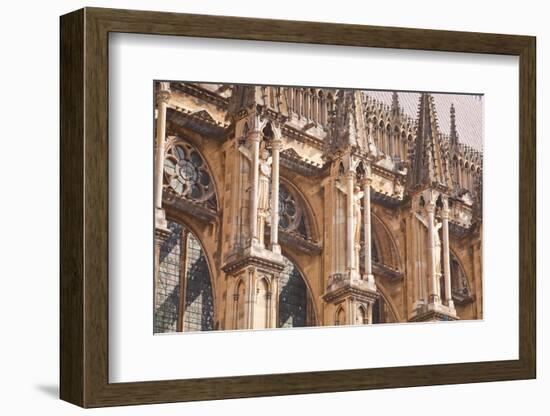 Detail of the Gothic Architecture on the Southern Facade of Notre Dame De Reims Cathedrall-Julian Elliott-Framed Photographic Print