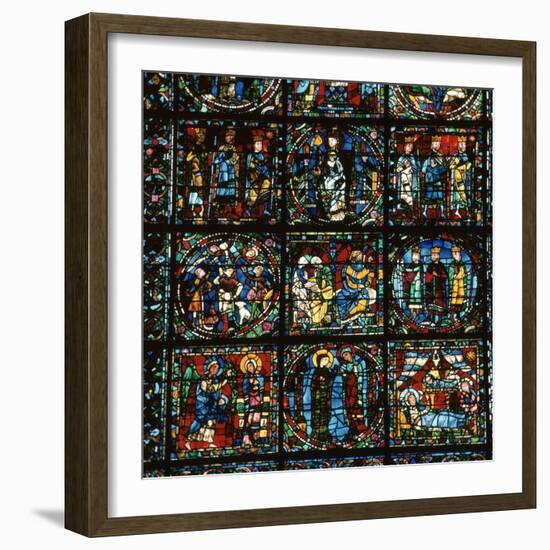 Detail of the Great West Window of Chartres Cathedral, 12th Century-CM Dixon-Framed Photographic Print