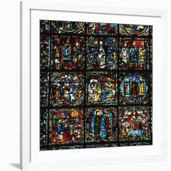 Detail of the Great West Window of Chartres Cathedral, 12th Century-CM Dixon-Framed Photographic Print