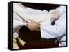 Detail of the Hands of Judo Competitors in Action-null-Framed Stretched Canvas