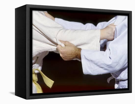 Detail of the Hands of Judo Competitors in Action-null-Framed Stretched Canvas