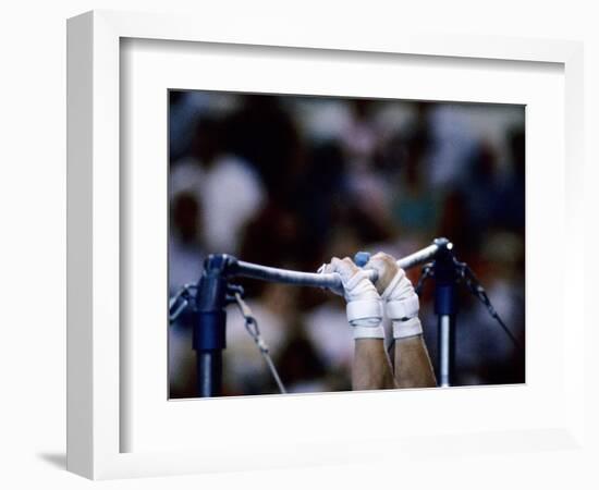 Detail of the Hands of Male Gymnast Grabing the High Bar-Paul Sutton-Framed Photographic Print