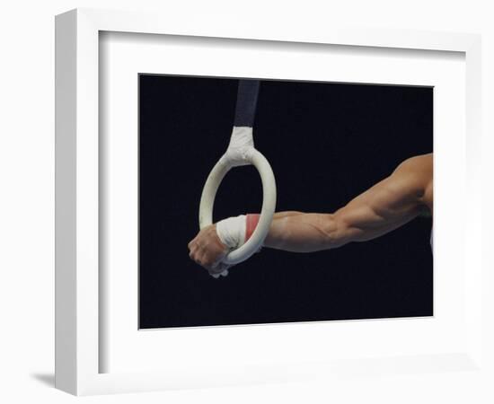 Detail of the Hands of Male Gymnast Grabing the Ring-Paul Sutton-Framed Photographic Print