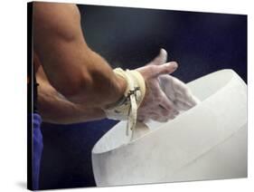 Detail of the Hands of Male Gymnast Preparing for Competition-Paul Sutton-Stretched Canvas