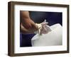 Detail of the Hands of Male Gymnast Preparing for Competition-Paul Sutton-Framed Premium Photographic Print