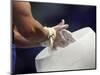 Detail of the Hands of Male Gymnast Preparing for Competition-Paul Sutton-Mounted Premium Photographic Print