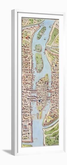 Detail of the Ile De La Cité, from the Map of Paris C. 1540, known as the 'Plan De La…-Caroline Naudet-Framed Premium Giclee Print