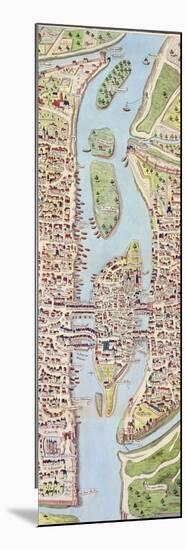 Detail of the Ile De La Cité, from the Map of Paris C. 1540, known as the 'Plan De La…-Caroline Naudet-Mounted Premium Giclee Print