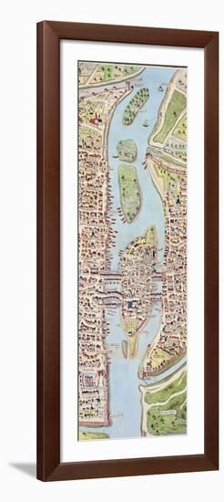 Detail of the Ile De La Cité, from the Map of Paris C. 1540, known as the 'Plan De La…-Caroline Naudet-Framed Premium Giclee Print