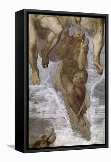 Detail of the Last Judgment, Sistine Chapel, 1534-41-Michelangelo Buonarroti-Framed Stretched Canvas