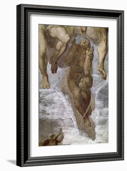 Detail of the Last Judgment, Sistine Chapel, 1534-41-Michelangelo Buonarroti-Framed Giclee Print