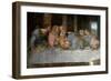 Detail of the Last Supper: from Left the Apostles Saint Barthelemy, James, Son of Alphee, Andrew, J-Leonardo Da Vinci-Framed Giclee Print