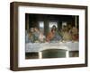 Detail of the Last Supper: on the Left the Apostles Judas, Peter and John, Christ in the Centre And-Leonardo Da Vinci-Framed Giclee Print