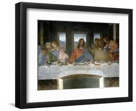 Detail of the Last Supper: on the Left the Apostles Judas, Peter and John, Christ in the Centre And-Leonardo Da Vinci-Framed Giclee Print