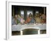 Detail of the Last Supper: on the Left the Apostles Judas, Peter and John, Christ in the Centre And-Leonardo Da Vinci-Framed Giclee Print