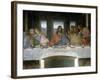 Detail of the Last Supper: on the Left the Apostles Judas, Peter and John, Christ in the Centre And-Leonardo Da Vinci-Framed Giclee Print