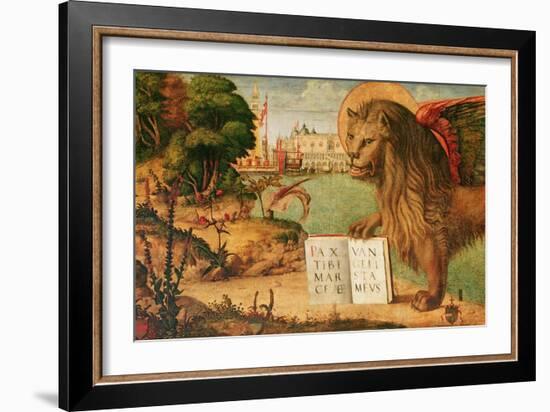 Detail of the Lion of St. Mark, 1516-Vittore Carpaccio-Framed Giclee Print