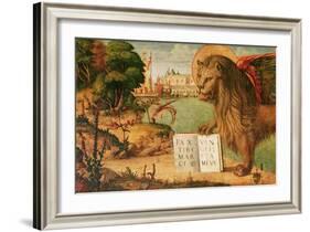 Detail of the Lion of St. Mark, 1516-Vittore Carpaccio-Framed Giclee Print