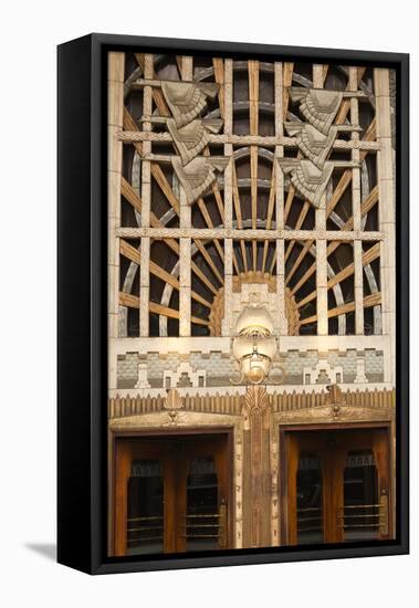 Detail of the Marine Building, Vancouver, British Columbia, Canada-Walter Bibikow-Framed Stretched Canvas