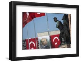 Detail of the Monument of the Republic in Taksim Square.-Jon Hicks-Framed Photographic Print