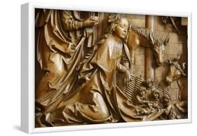 Detail of the Nativity on the carved altar, dating from 1509, Mauer bei Melk church, Lower Austria-Godong-Framed Photographic Print