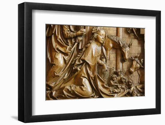 Detail of the Nativity on the carved altar, dating from 1509, Mauer bei Melk church, Lower Austria-Godong-Framed Photographic Print