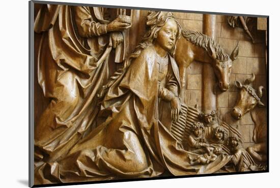 Detail of the Nativity on the carved altar, dating from 1509, Mauer bei Melk church, Lower Austria-Godong-Mounted Photographic Print